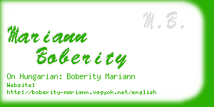 mariann boberity business card